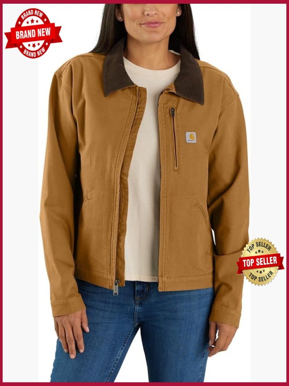 Women's Iconic Detroit Jacket, Rugged Flex, Loose Fit, Medium Weight